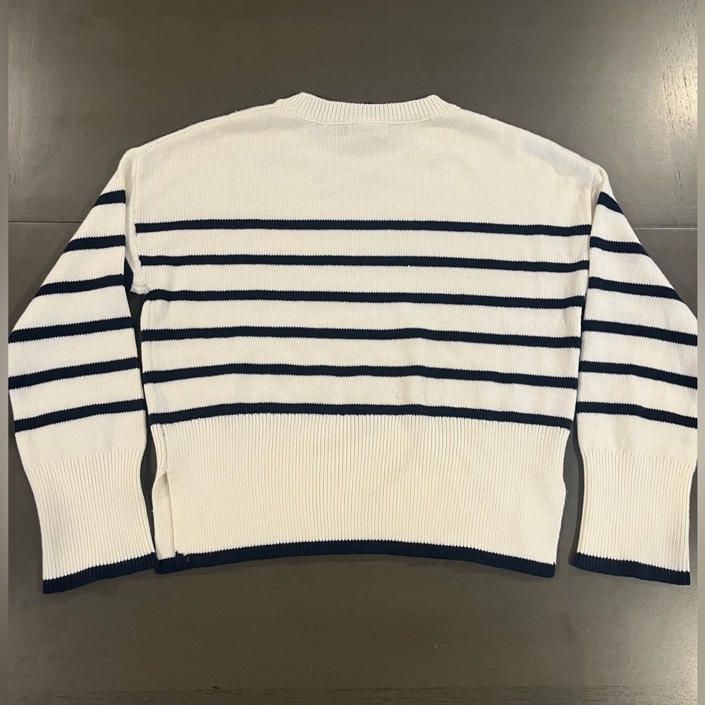 Sincerely Jules White and Navy Striped oversized Sweater - Picture 4 of 5
